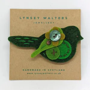 Pigeon Brooch - forest green