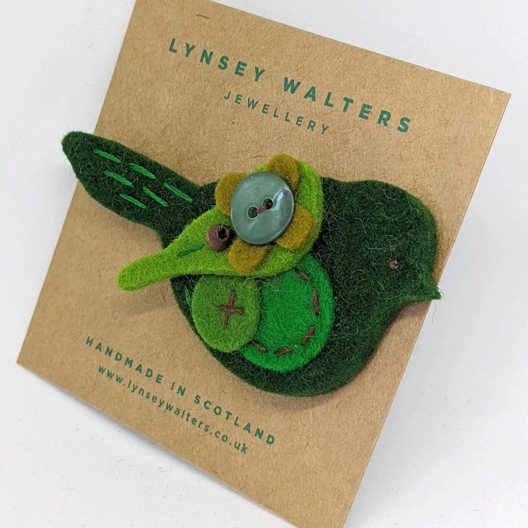 Pigeon Brooch - forest green