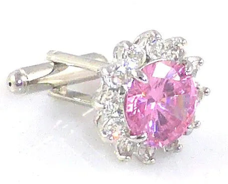 Pink Sapphire Plated Cufflinks