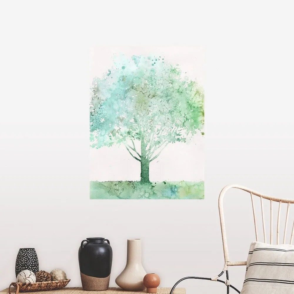 "Aquamarine Tree I" Poster Print