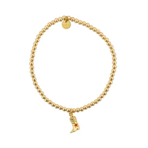 "COWBOY BOOT" Gold Plated Charm with 14K Gold Filled beads Bracelet