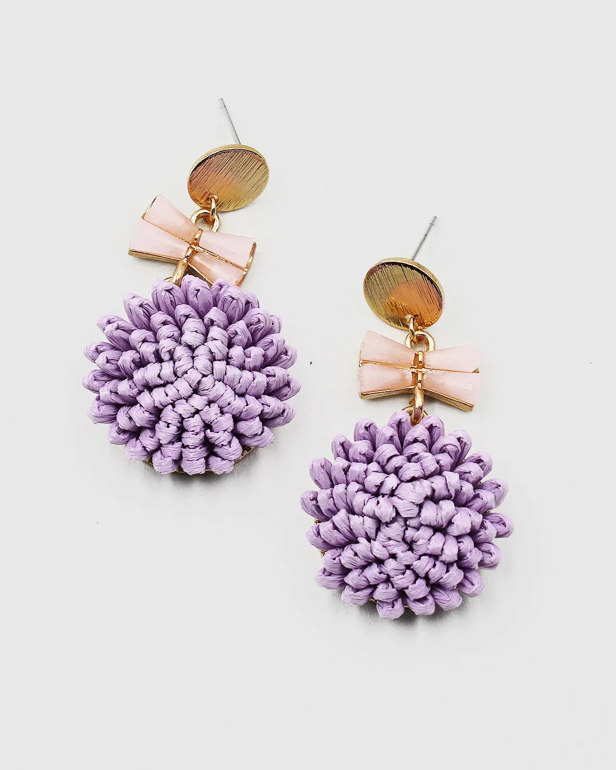 Raffia Flower Dangle Earrings