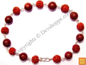 Rudraksha and Jasper Combination Bracelet