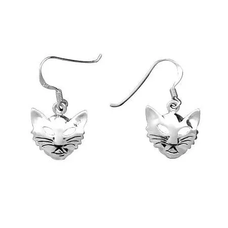 Silver Cat Earrings