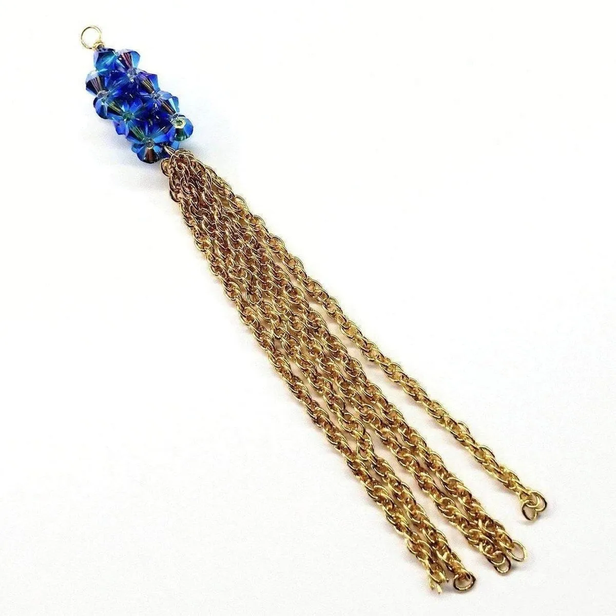 Sparkly Crystal Barrel Gold Filled Tassel Necklace in Selected Colors