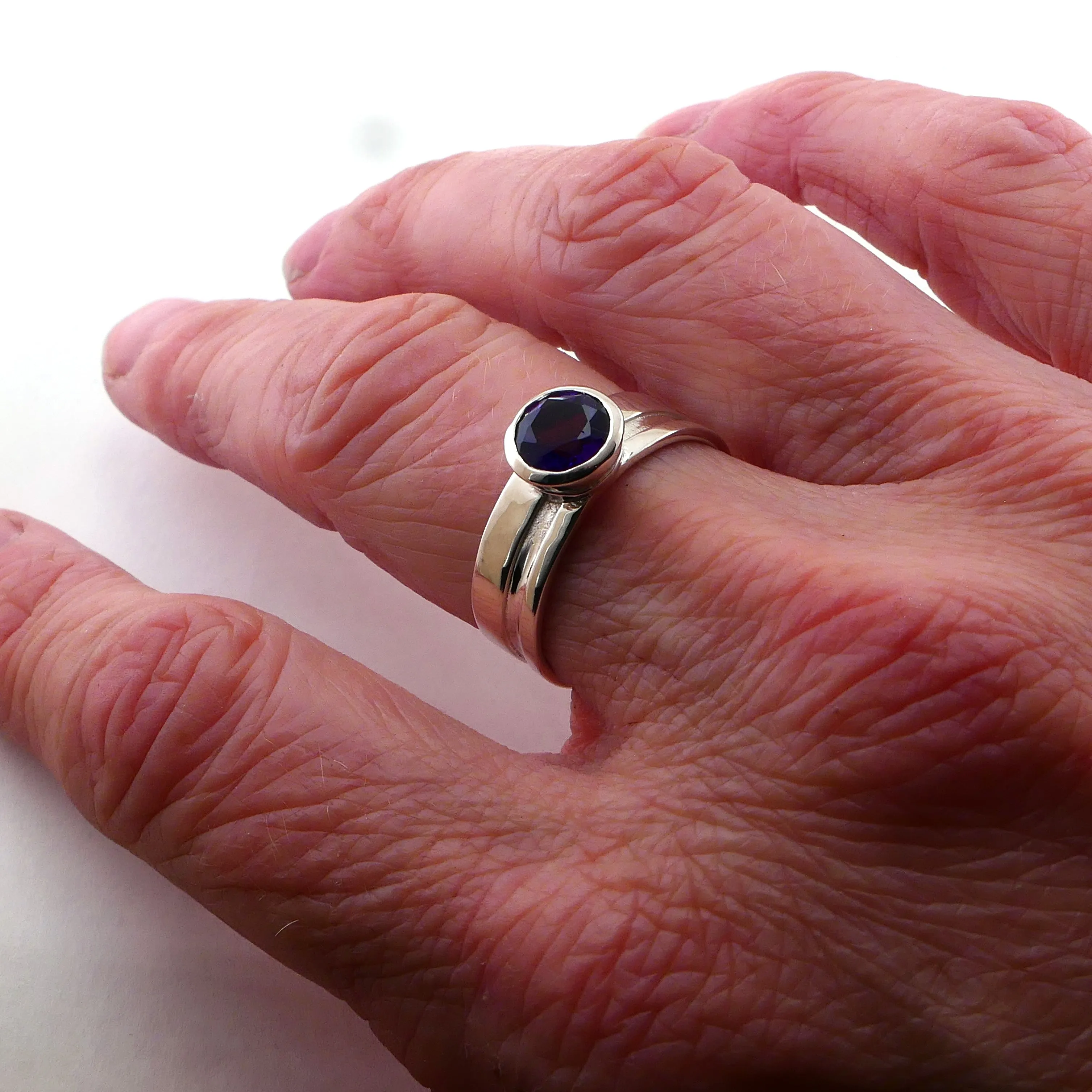 Sterling Silver Amethyst Cut Out Ring