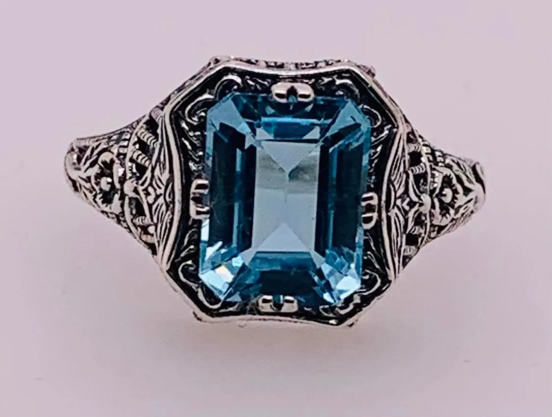 Sterling Silver Sky Blue Topaz Ring