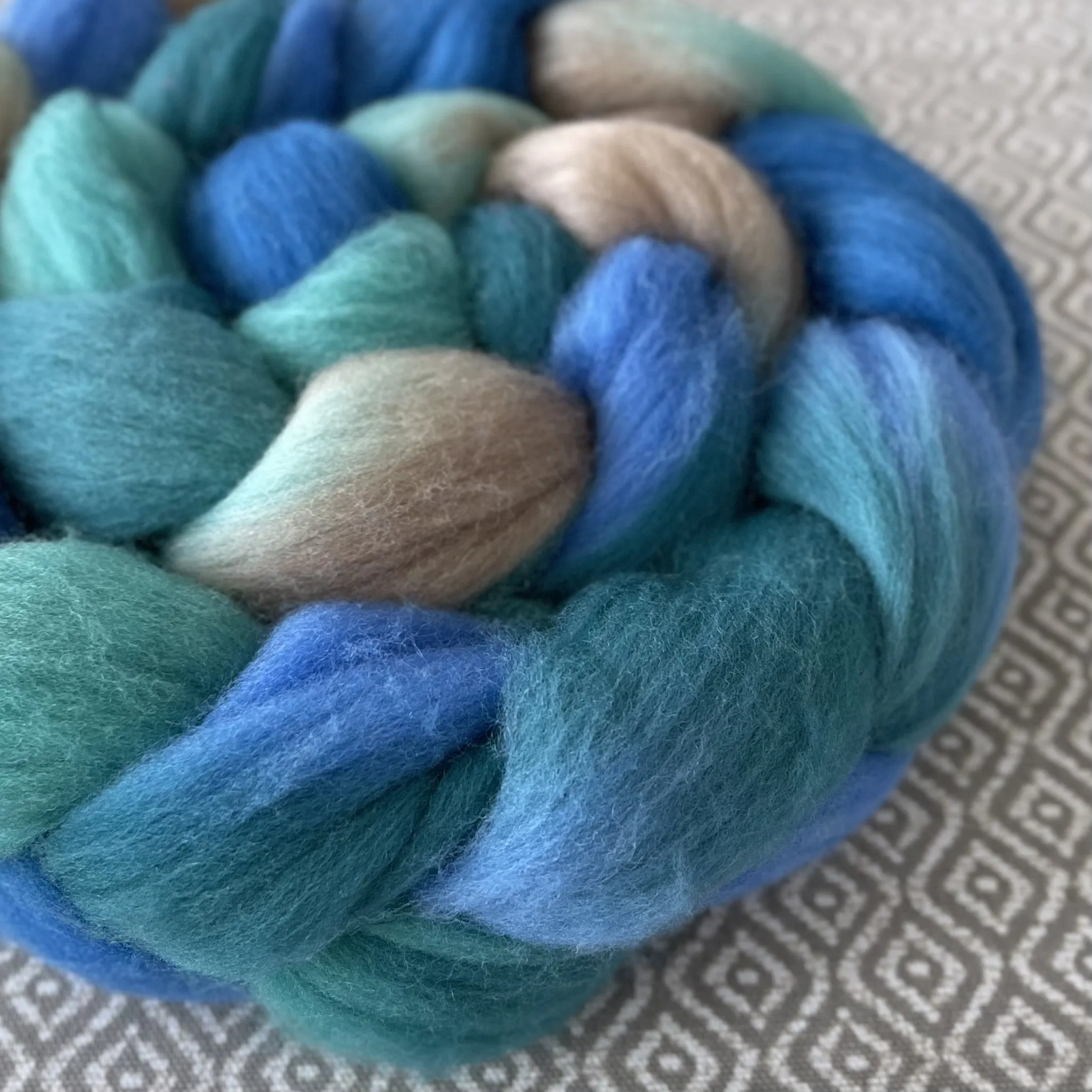 Targhee Wool Roving - Aquamarine