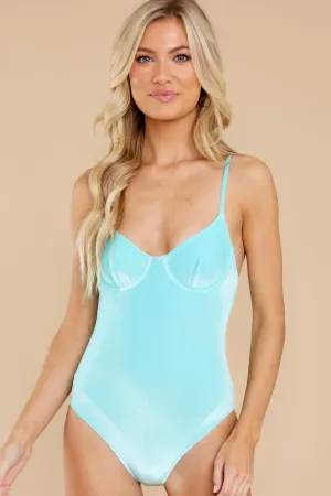 Taylor Solid Velvet Aquamarine One Piece Swimsuit