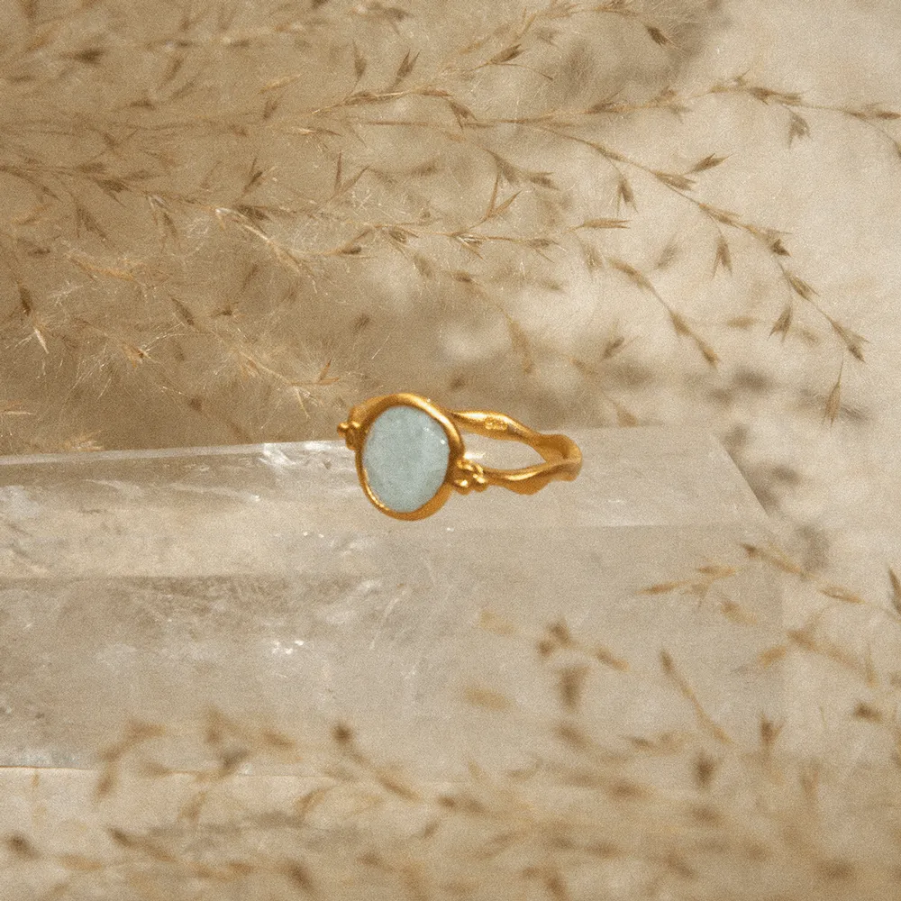 Tear of Joy Ring • Aquamarine