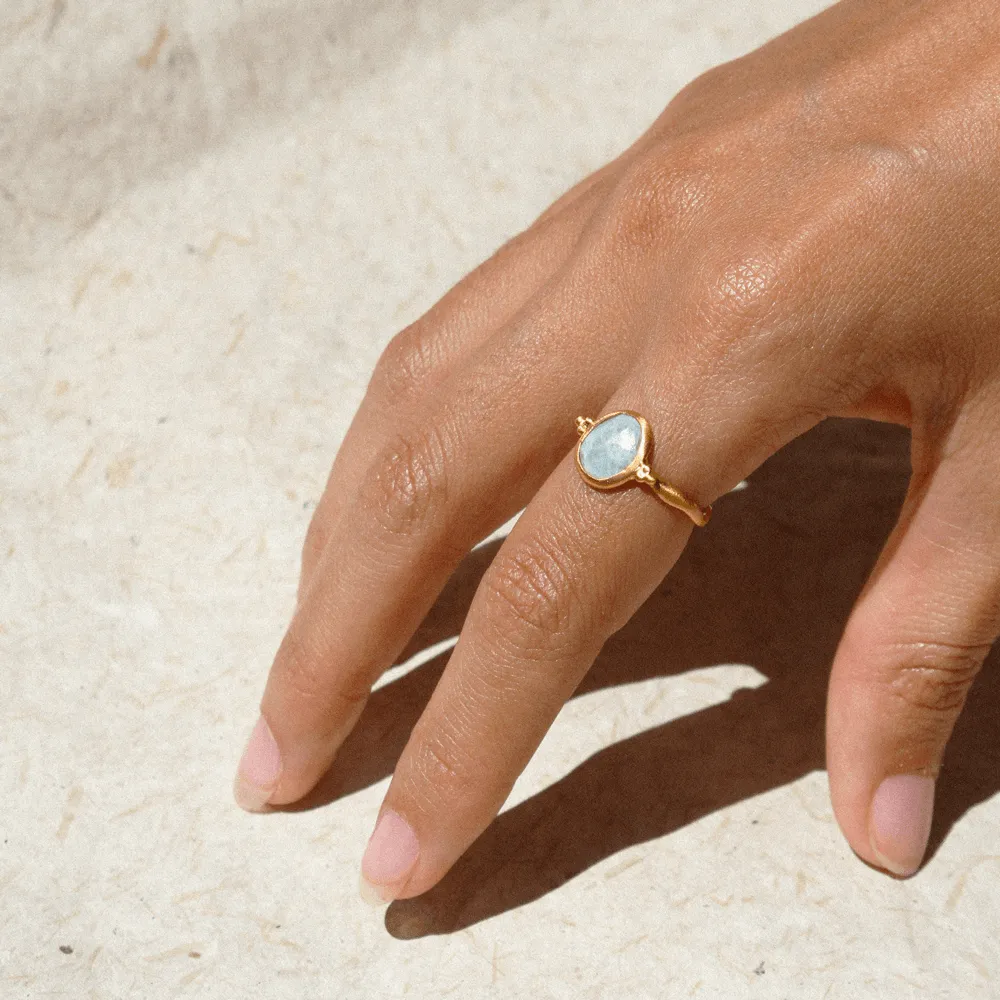 Tear of Joy Ring • Aquamarine