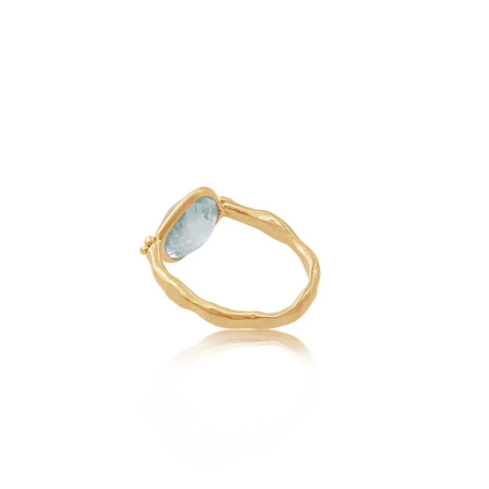 Tear of Joy Ring • Aquamarine