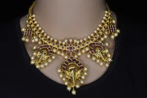 The Gajrup One Gram Gold Ganesha Guttapusalu Necklace By Asp Fashion Jewellery