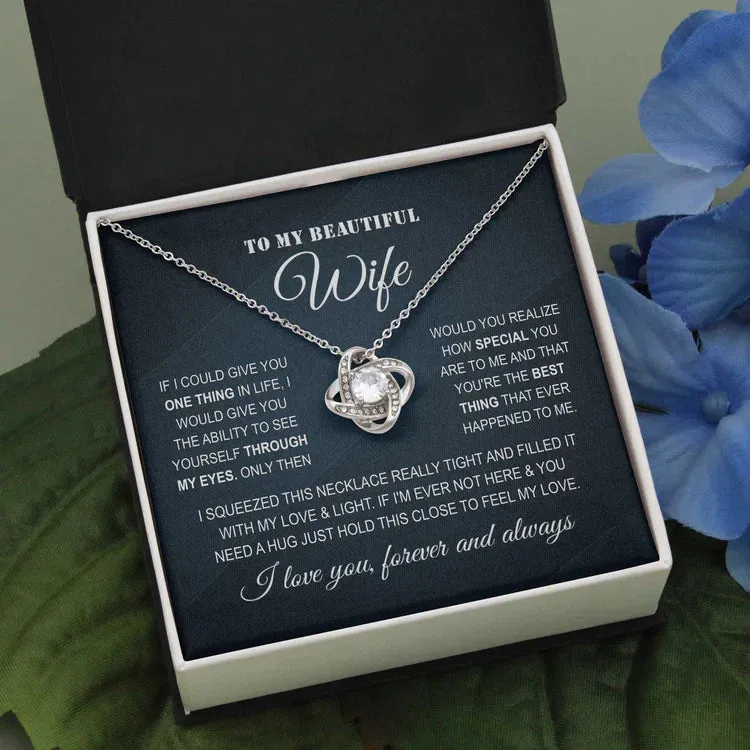 To My Beautiful Wife Necklace, Birthday Gift For Wife, valentine's day gift for wife