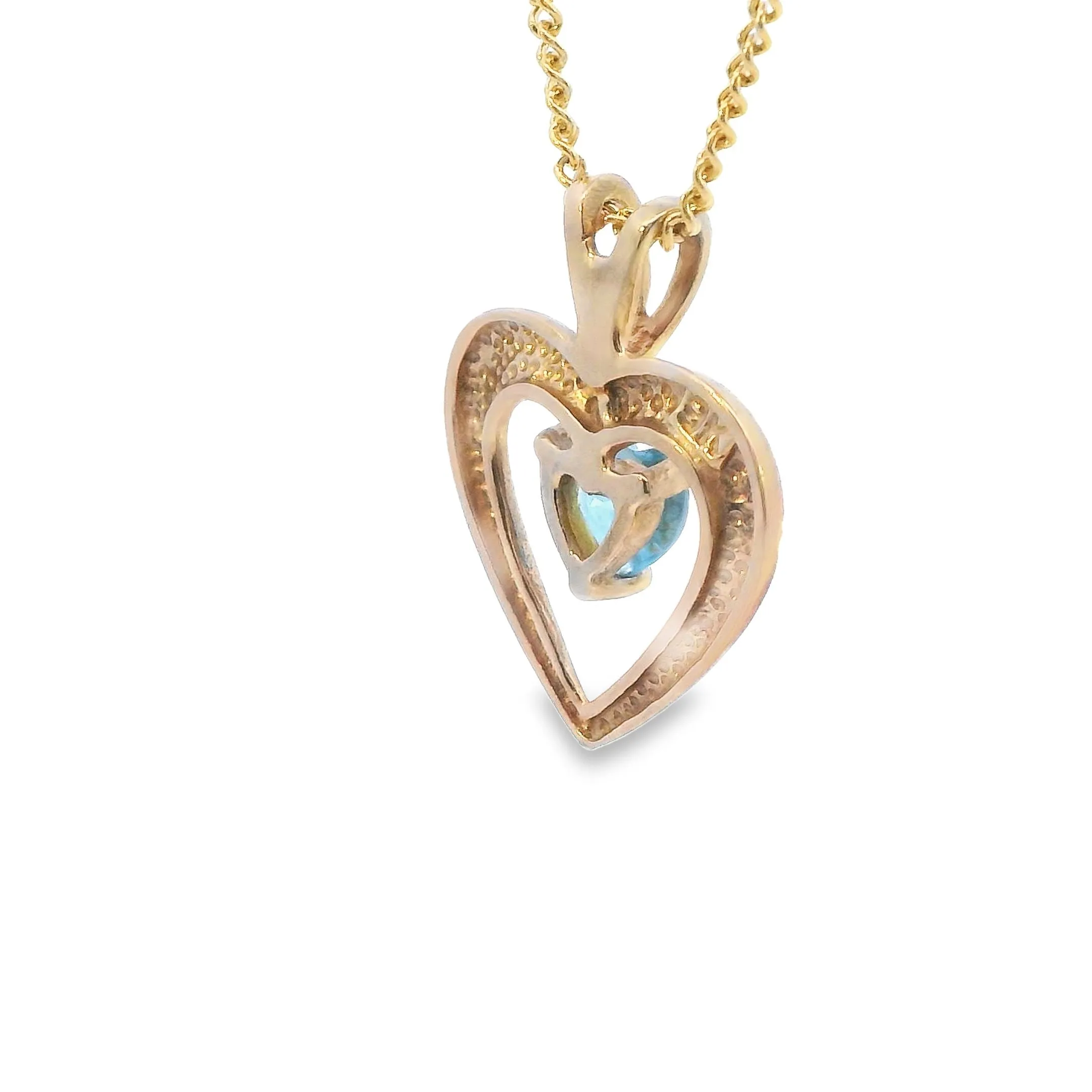 Topaz 9ct Yellow Gold Heart Pendant