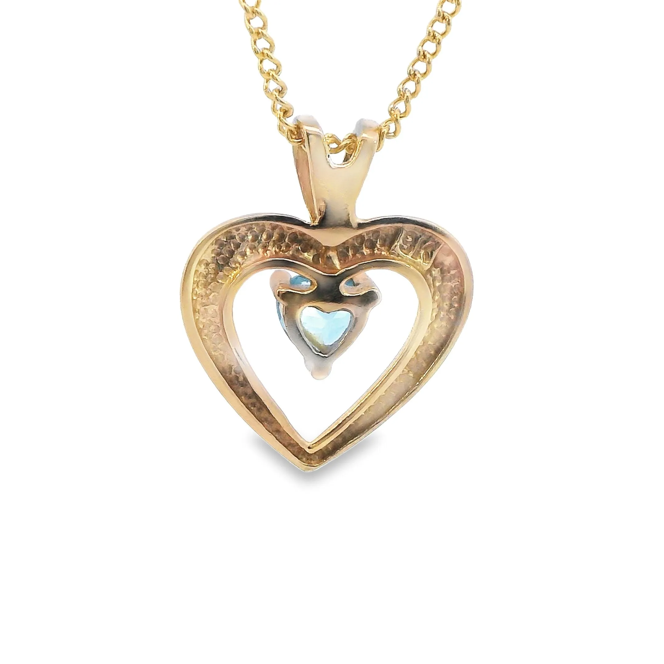 Topaz 9ct Yellow Gold Heart Pendant