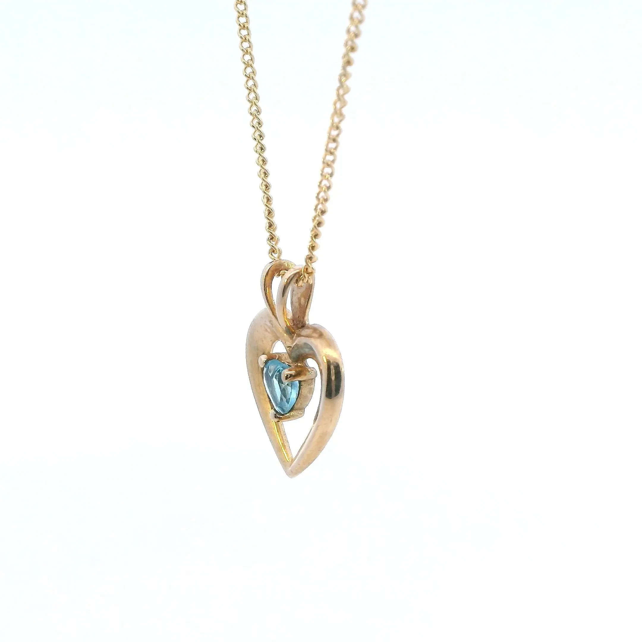 Topaz 9ct Yellow Gold Heart Pendant