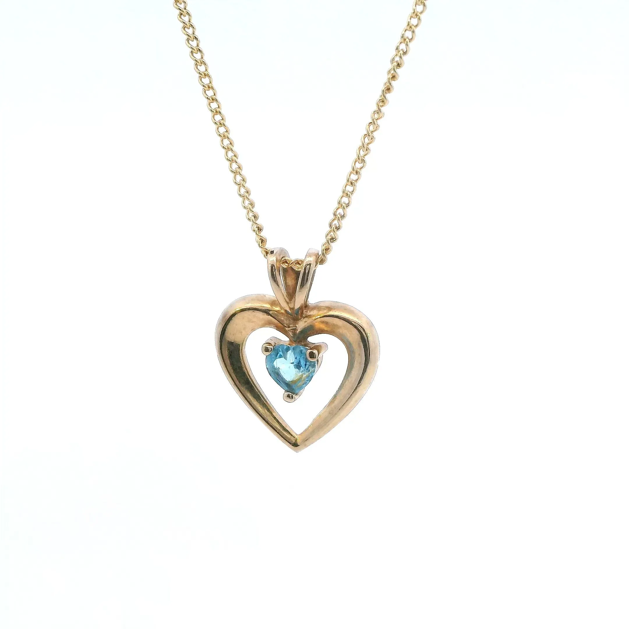 Topaz 9ct Yellow Gold Heart Pendant