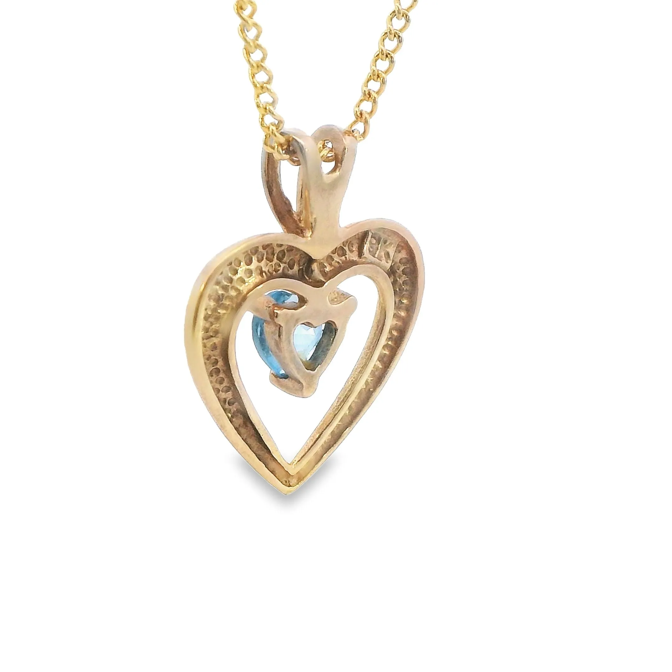 Topaz 9ct Yellow Gold Heart Pendant