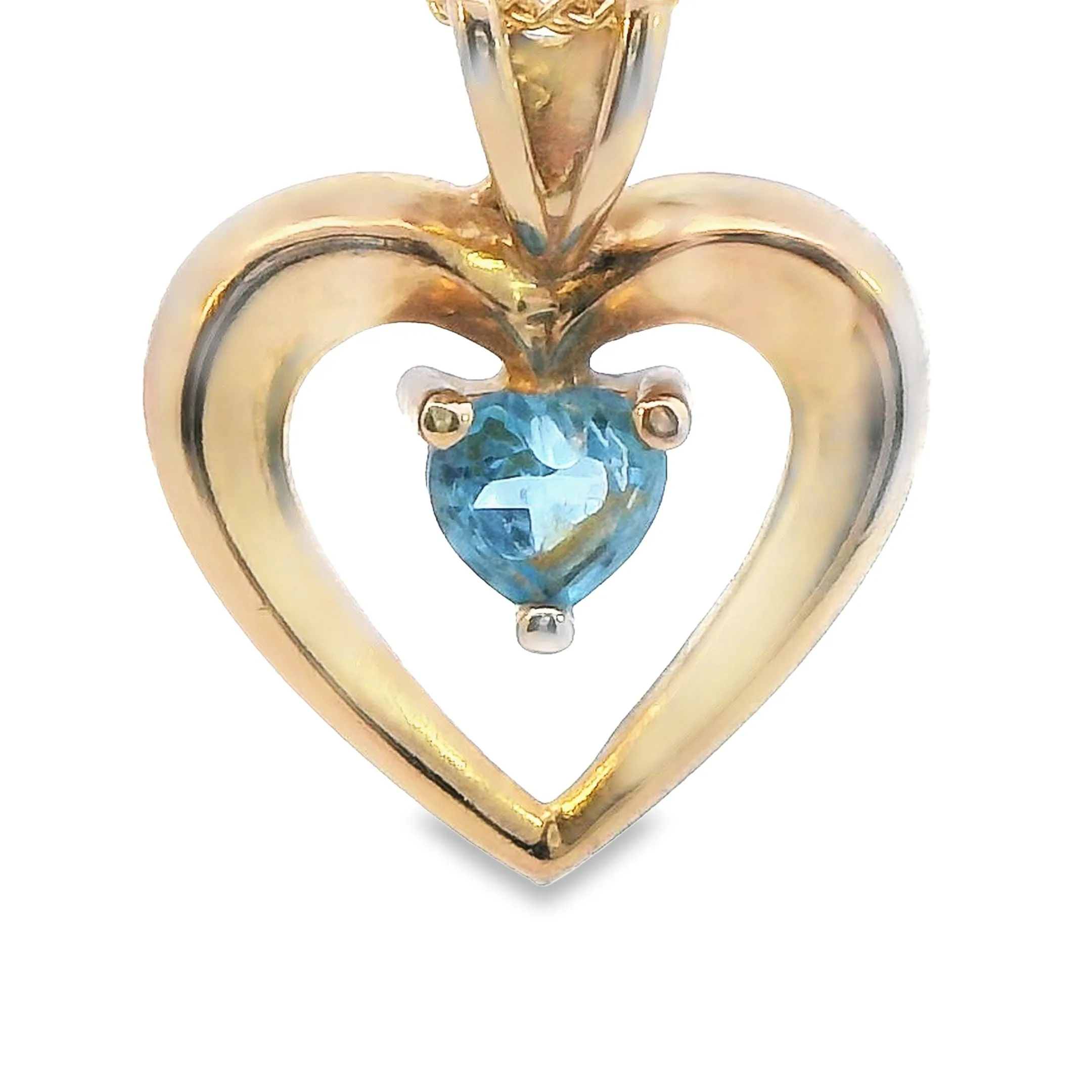 Topaz 9ct Yellow Gold Heart Pendant