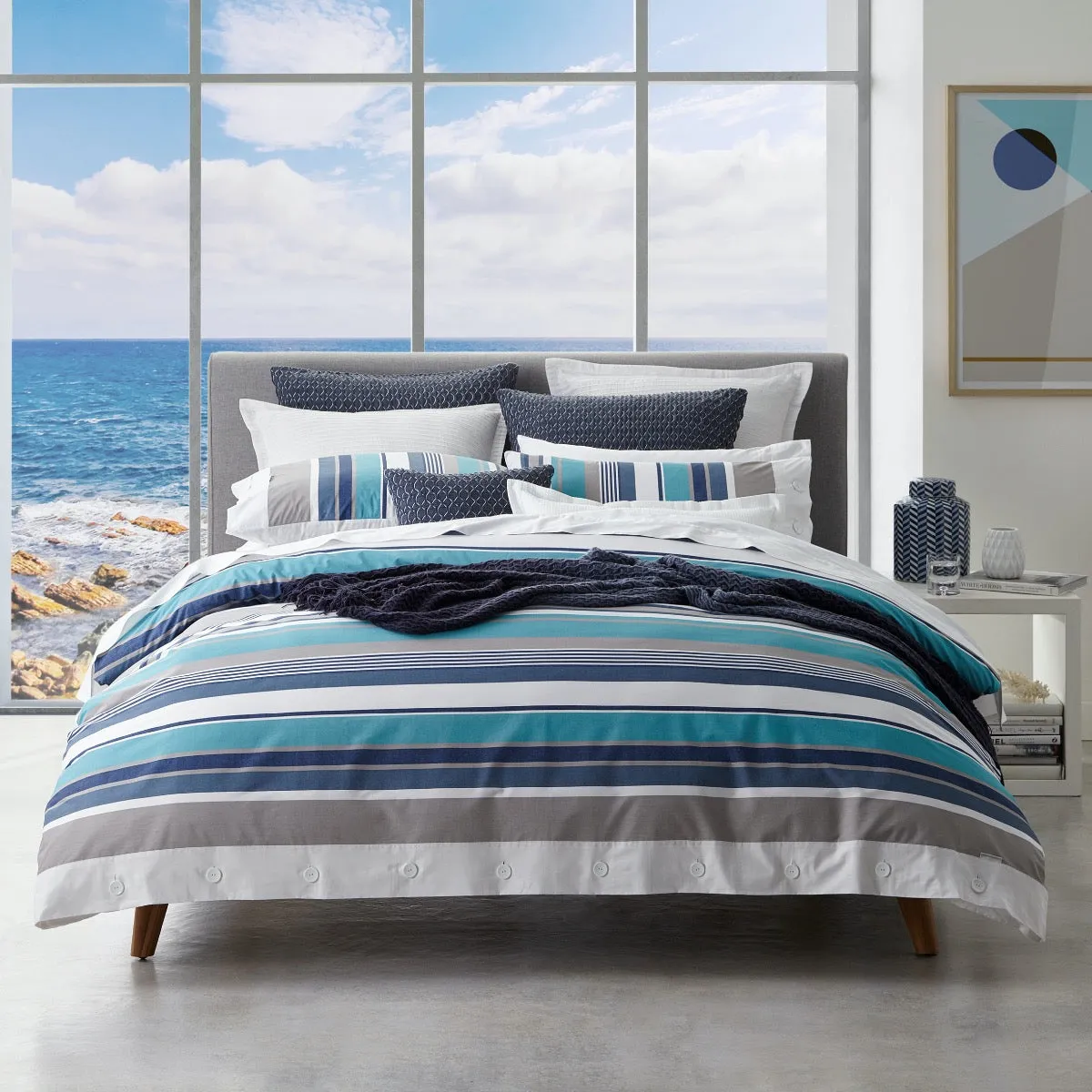 Trent Lagoon European pillowcase  By Logan & Mason