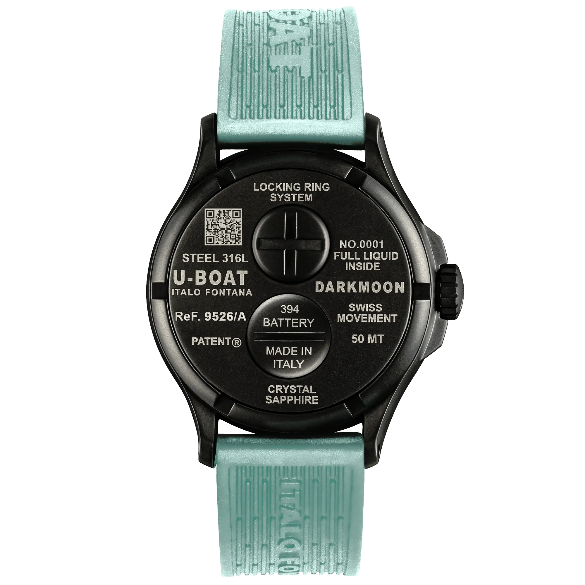 U-Boat Watch Darkmoon 44 Aquamarine Curve Black PVD 9526/A