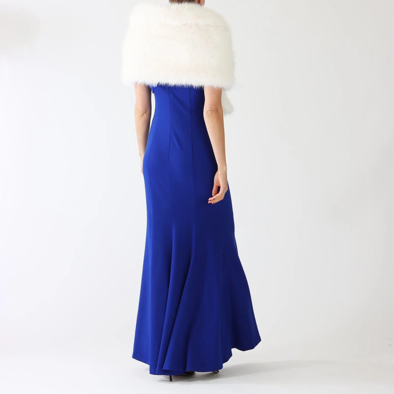 Vanilla Faux Fur Brooch Cover-Up