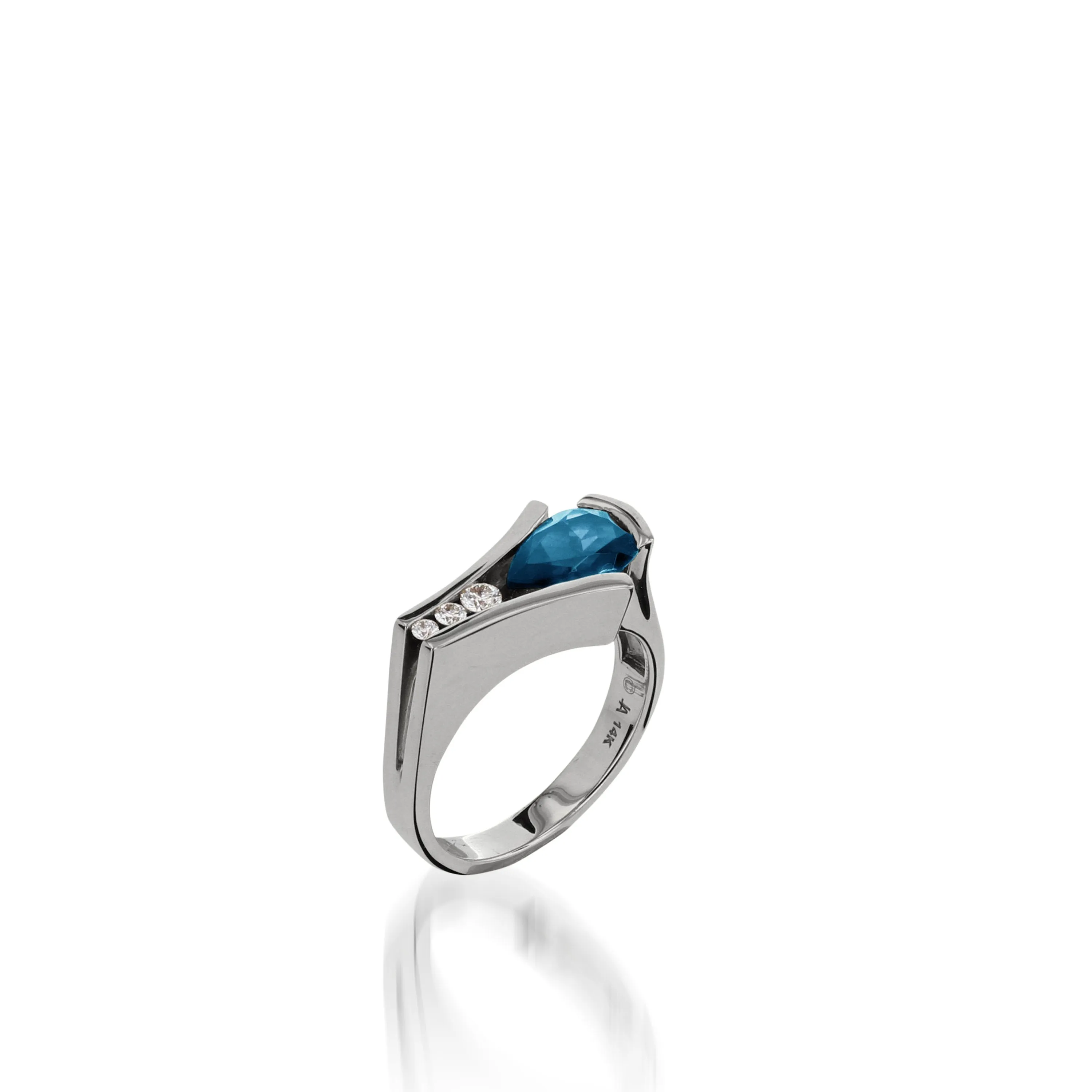 Venture Small Gemstone Ring with Diamonds