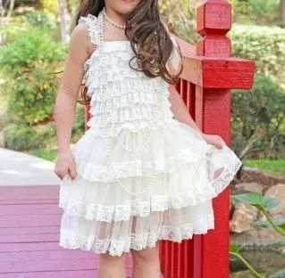 VINTAGE BABY TO GIRL LACE IVORY OR WHITE DRESS