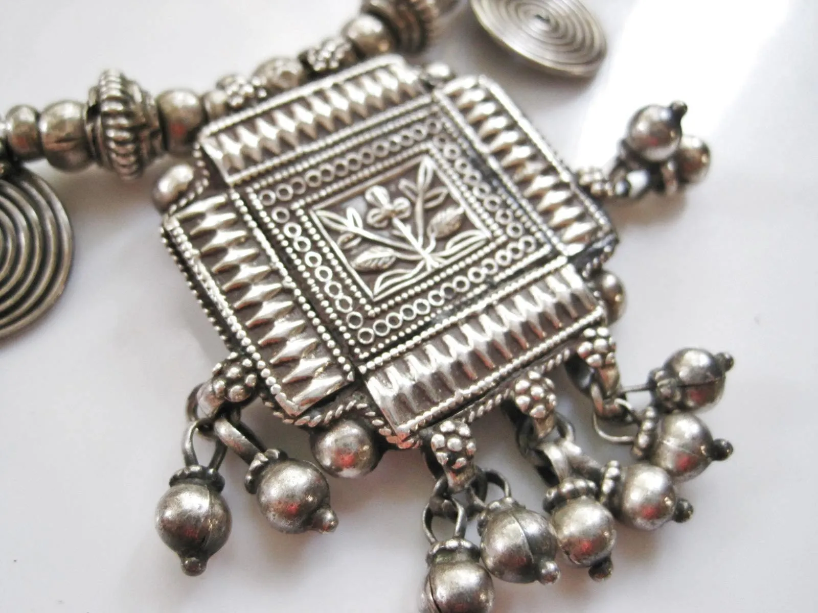 Vintage Tribal Silver Rajasthan Indian Choker Necklace