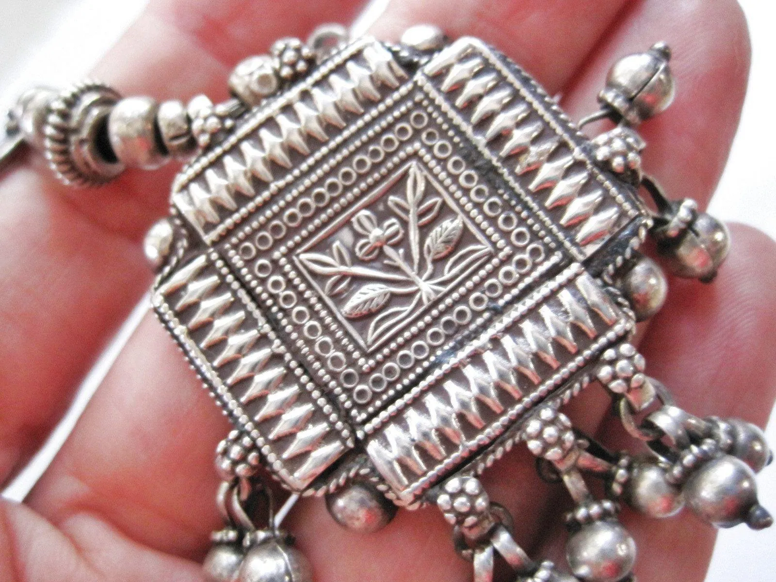 Vintage Tribal Silver Rajasthan Indian Choker Necklace