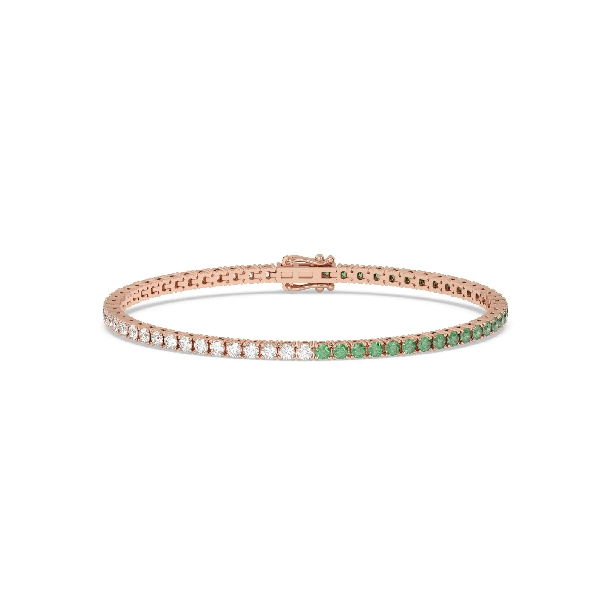 White & Green Topaz Tennis Bracelet