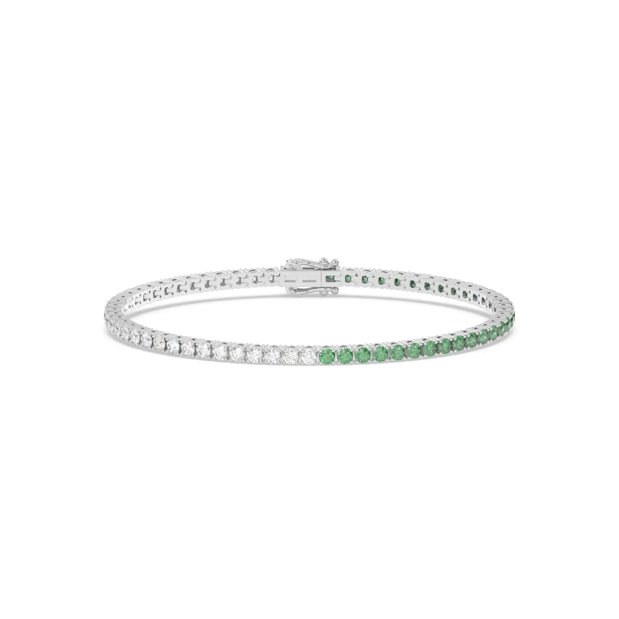 White & Green Topaz Tennis Bracelet