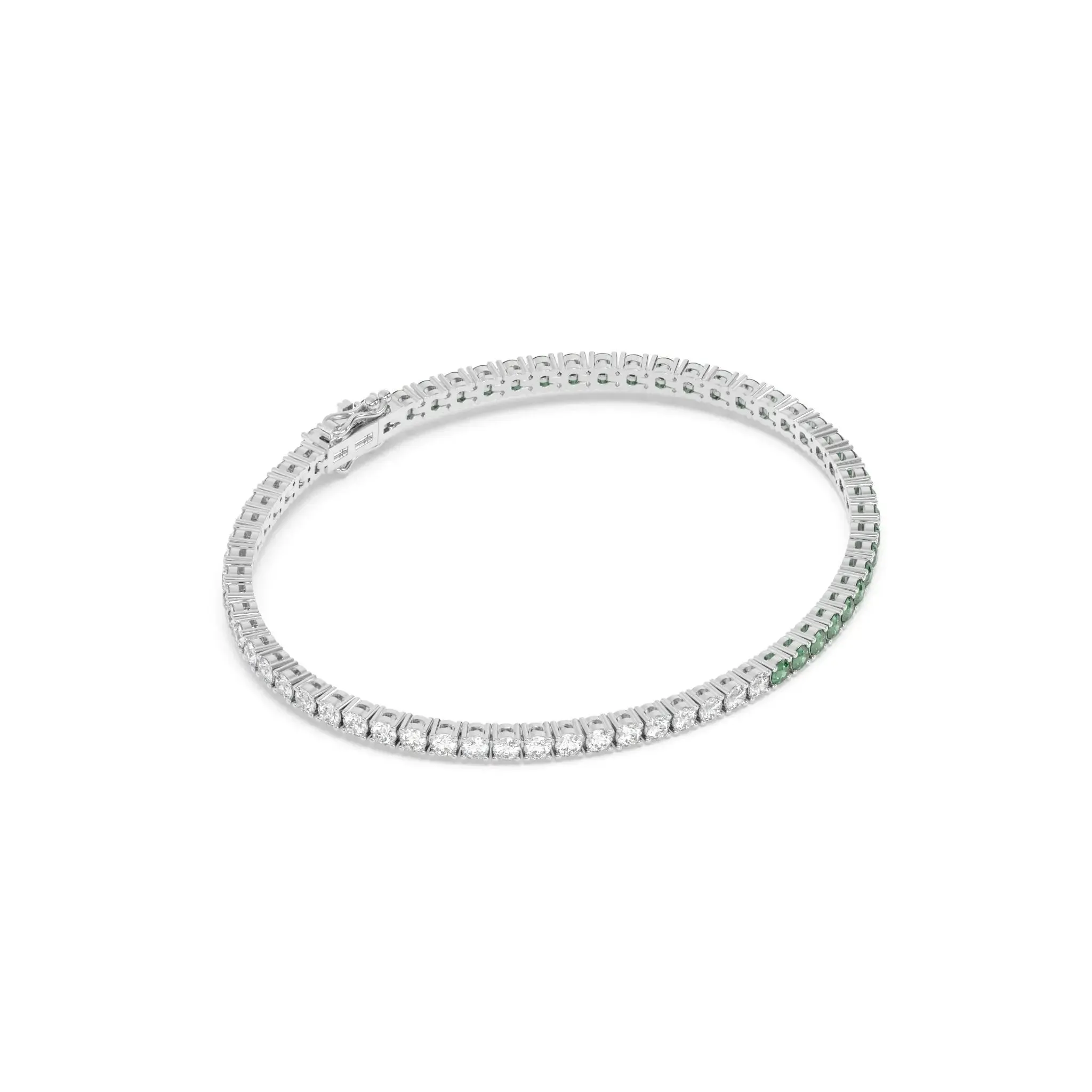 White & Green Topaz Tennis Bracelet