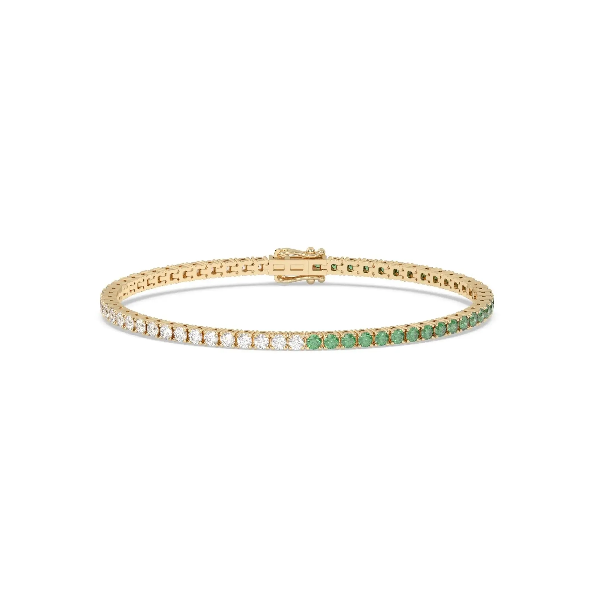 White & Green Topaz Tennis Bracelet