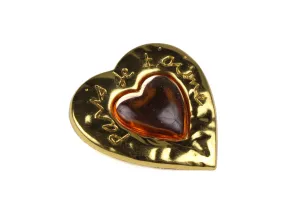 YVES SAINT LAURENT "París Je T'aime" pink heart brooch