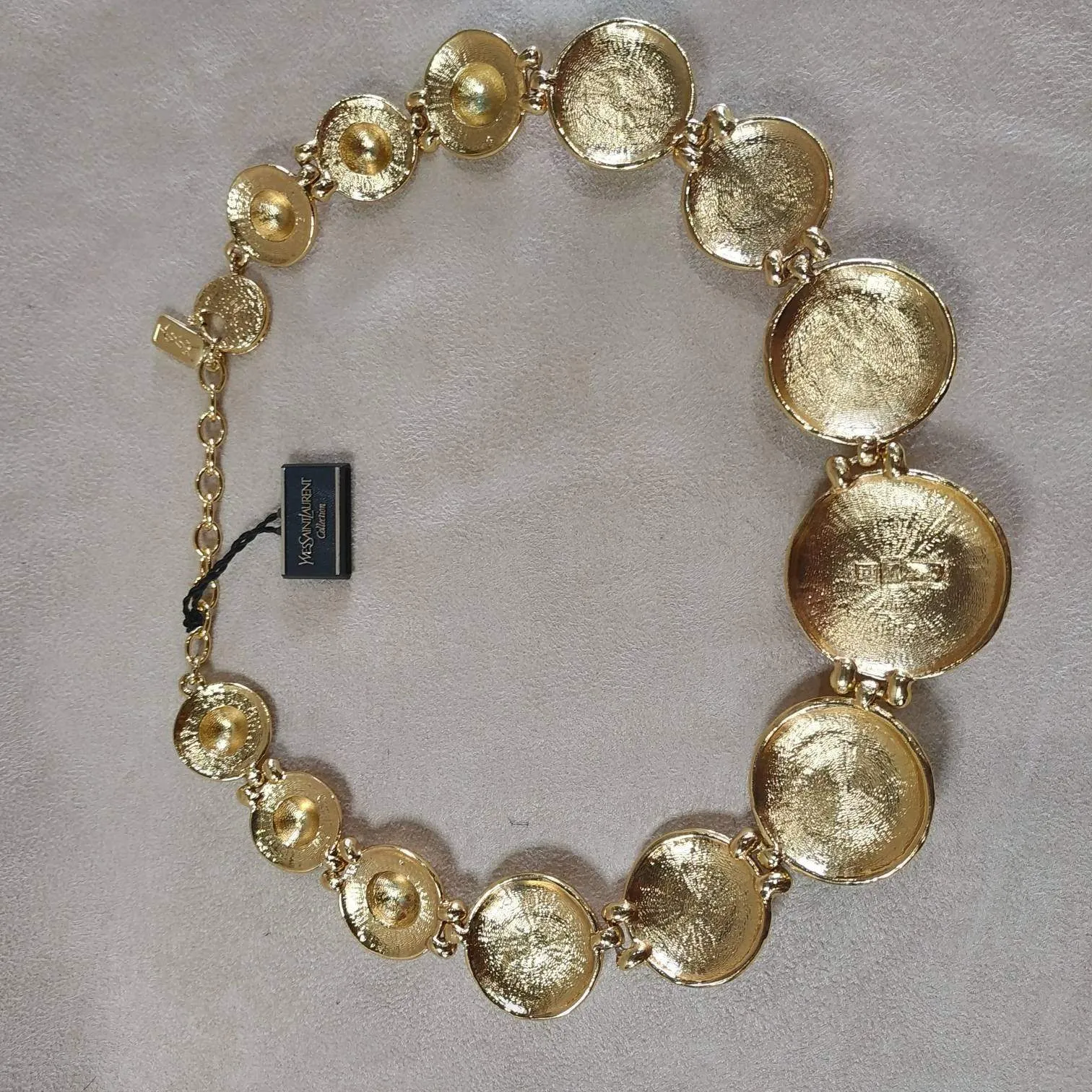 Yves Saint Laurent Vintage statement gold pearl necklace