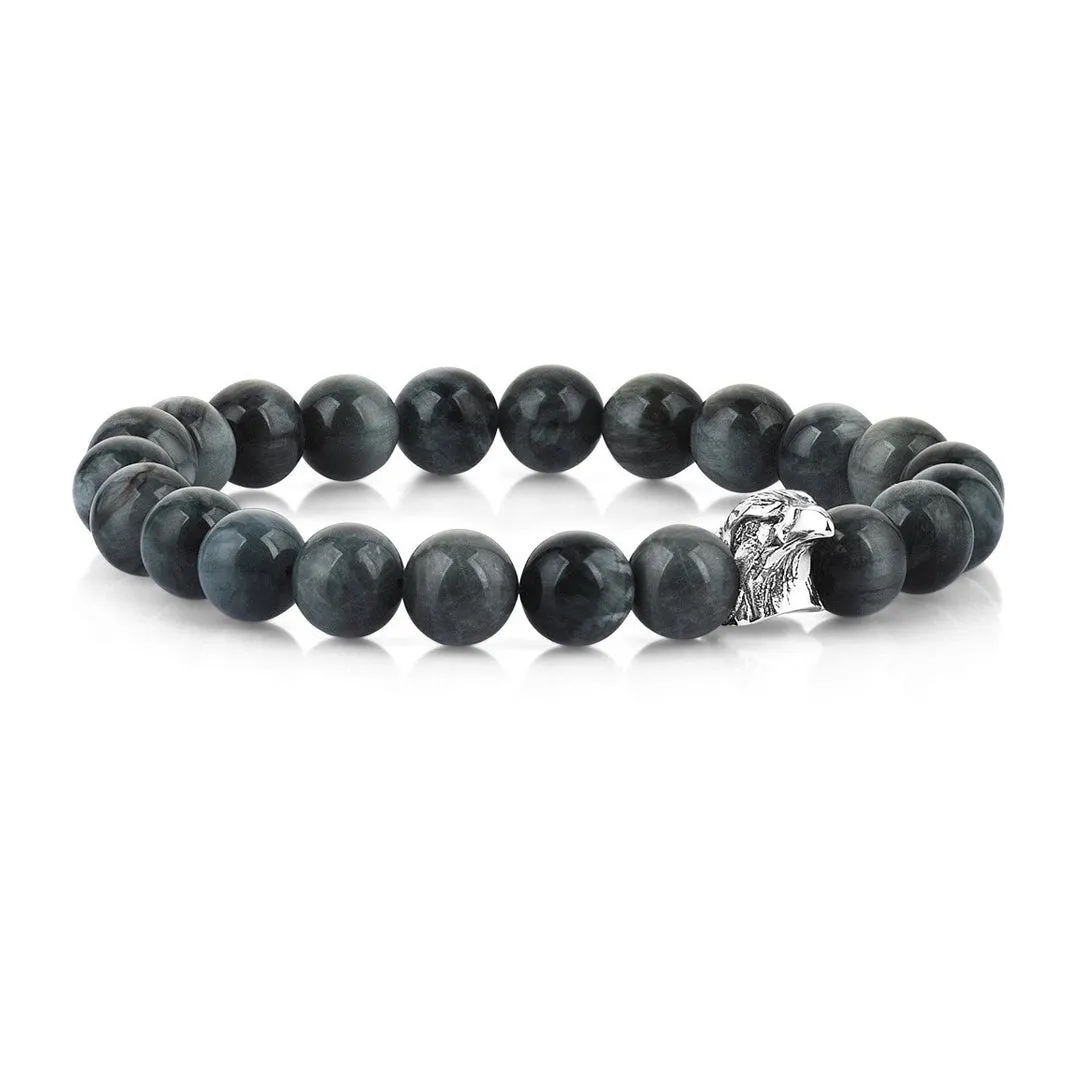 Zenith Eagle Beaded Bracelet - Silver